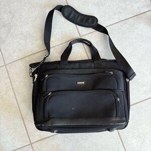 Brookstone Black Briefcase with Durable Design and Practical Storage Travel Bag